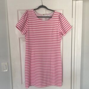 Lilly Pulitzer Pink and White Striped Short Sleeve Shift Dress